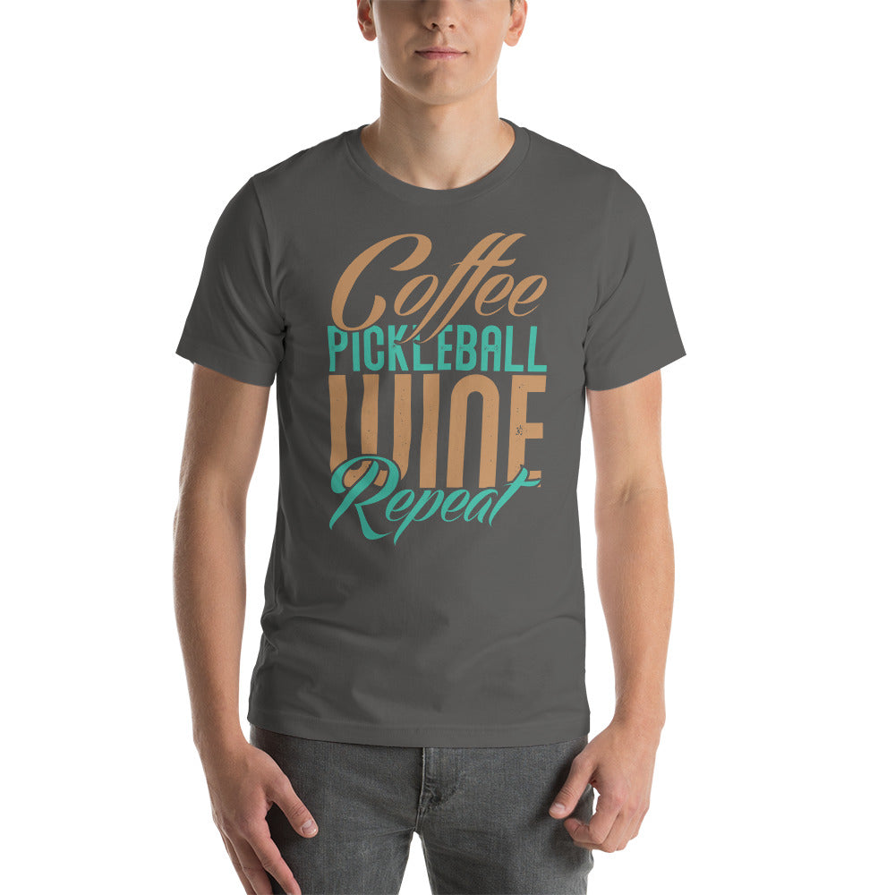 Coffee Pickleball Wine Repeat - Snark Tee